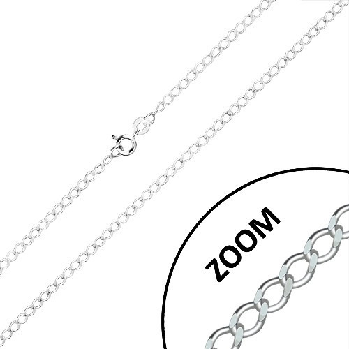 Lanț din argint 925 - zale ovale conectate &icirc;n serie, margini tăiate, 2,7 mm