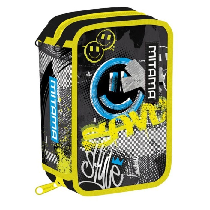 Penar echipat Mitama 3 compartimente design galben cu negru