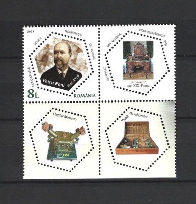 ROMANIA 2025 - SAVANTI ROMANI, VINIETA 2, MNH - LP 2509 foto