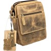 Borseta Umar Barbati Piele Naturala Vanat Maro Coniac 18x22x7cm, Curea Reglabila, Compartimente multiple, Hunter Leather