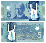 Bancnota Canada 5 Dolari 2013 - P106b UNC ( polimer )