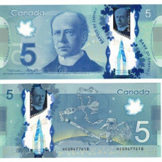 Bancnota Canada 5 Dolari 2013 - P106b UNC ( polimer )