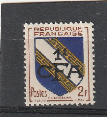 Reunion 1954 - CFA, dantelate,MNH,Mi.374 foto