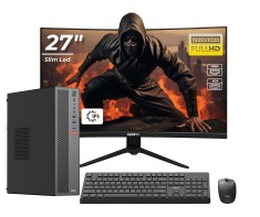 Sistem desktop office OptimX T5 SFF i5-9500T, 16GB, SSD 512GB, monitor curbat 27