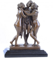 Trei gratii - statueta din bronz pe soclu din marmura FA-50 foto