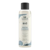 Ulei de masaj LUXURIA Bio Snow Flower, cu uleiuri naturale, fără parabeni, aromă fructată și florală, 100 ml (albastru)