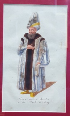 Der Capudan / Bascha in der Staats - Kleidung, Gravura colorata, inceput de secol 19 foto