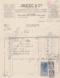 Factura Socec &amp; Co Librarie si Editura BUCURESTI 1924
