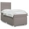 vidaXL Pat box spring cu saltea, gri taupe, 80x200 cm, textil 3290319