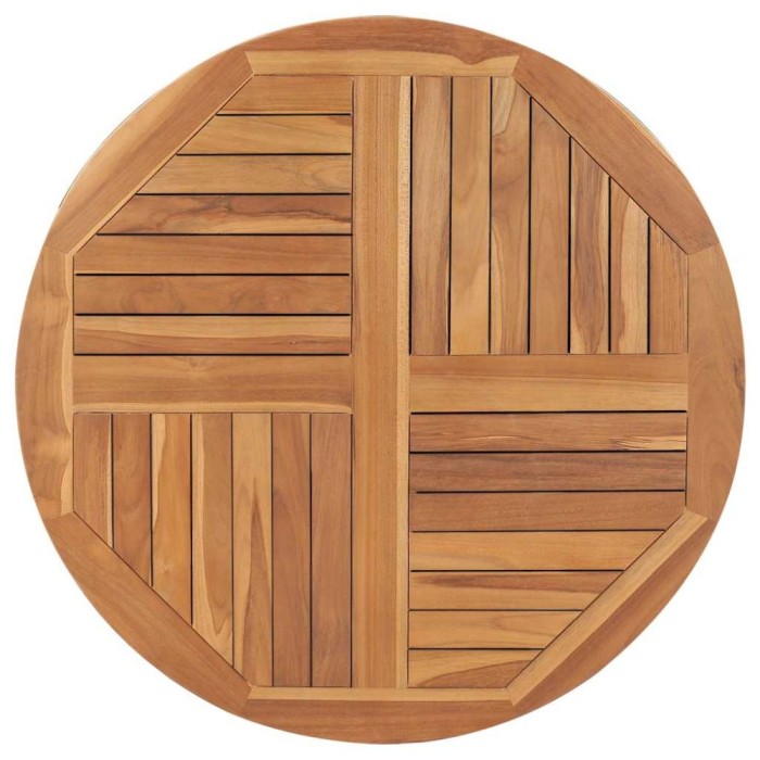 vidaXL Blat de masă rotund, 90 cm, lemn masiv de tec, 2,5 cm
