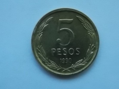 5 PESOS 1990 CHILE foto