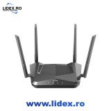 Router Wireless Gigabit D-LINK DIR-X1530, WI-Fi 6, Dual-Band 300 + 1201 Mbps, negru
