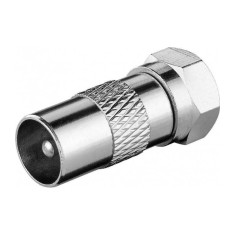 Adaptor mufa cablu coaxial tata TV - F tata din cupru Goobay
