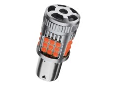 Bec LED pentru Stop sau Frana P21W / BA15S / 1156, Pini Egali, 30W, 2800LM, Culoare Rosu, 36 SMD 3030, Ventilator Integrat, Canbus Integrat, fara eroa