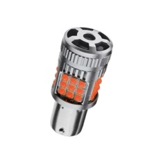 Bec LED pentru Stop sau Frana P21W / BA15S / 1156, Pini Egali, 30W, 2800LM, Culoare Rosu, 36 SMD 3030, Ventilator Integrat, Canbus Integrat, fara eroa