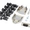 Conector D-Sub 9 PIN tată pentru lipire, negru - Kit complet
