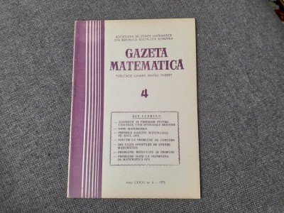 GAZETA MATEMATICA NR 4/1976 foto