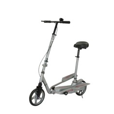 Trotineta Kinderauto Pegasus, cu pedale si scaun, reglabila si pliabila, sistem amortizare si franare, roti cauciuc pline, gri