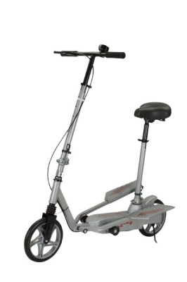 Trotineta Kinderauto Pegasus, cu pedale si scaun, reglabila si pliabila, sistem amortizare si franare, roti cauciuc pline, gri foto