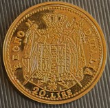 NAPOLEON I BONAPARTE/ 20 LIRE(REGNO D'ITALIA)/ REPLICA ! Cupru-Nichel placat cu AUR / LIVRARE IN CAPSULA ACRILICA CU CERTIFICAT