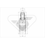 Set burduf protectie amortizor Hutchinson KP051, parte montare : Punte fata, Stanga/ Dreapta