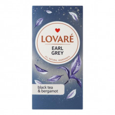 Cutie ceai cu 24 pliculețe Lovaré - Earl Grey: ceai negru cu bergamotă 48 g
