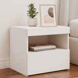 Cumpara ieftin Noptiere cu lumini LED, 2 buc., alb, 50x40x45 cm