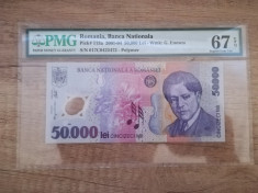 Romania - 50000 lei 2001, gradata 67 de PMG! foto