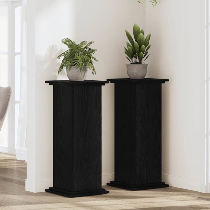 vidaXL Suport pentru plante Stejar negru 33 x 33 x 80 cm Lemn compozit 869237