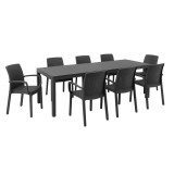 Set de mobilier de grădină Letta II 8+1 grafit