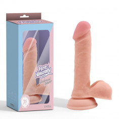 Dildo cu ventuză cu testicule de penis realist 19cm foto