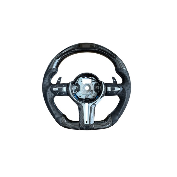 Volan sport carbon cu display compatibil BMW Seria 5 F10/ F11/ F07, Seria 6 F06/ F12/ F13, Seria 7 F01/ F02, Cod: OCH-16