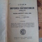 Legea unificare contributii directe, impozit venit global, C. C. Georgescu, 1923