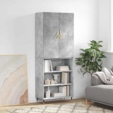 vidaXL Dulap &icirc;nalt, gri beton, 69,5x34x180, lemn compozit