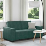 Cumpara ieftin Canapea cu 2 locuri, verde &icirc;nchis, 140 cm, catifea
