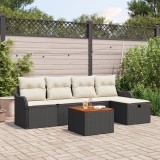 vidaXL Set de Sofa cu 6 Piese de Grădină cu Perne Ratan Polietilenă Negru