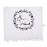 Cumpara ieftin Prosop de maini si fata bumbac negru alb Iepuras 40x66 cm