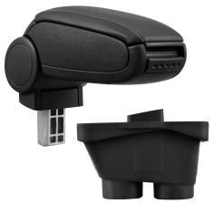 [pro.tec] Marca specifica pentru cotiera auto Peugeot 208 - cotiera auto - cu compartiment pentru depozitare - imitatie piele - negru HausGarden Leisu
