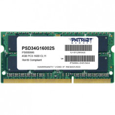 Memorie notebook Patriot 4GB, DDR3, 1600MHz, CL11, 1.5v foto