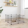 Cușcă modulară animale vidaXL, 8 panouri, 35x35cm, oțel negru, tarcuri, cotete, accesorii petshop