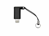 Cumpara ieftin Adaptor Lightning la USB-C, negru, convertor compact pentru conectarea cablurilor si accesoriilor, cu snur si inel metalic