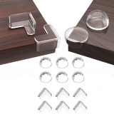 Cumpara ieftin Set 12 protectoare silicon pentru colturi, 6 rotunde si 6 triunghiulare - Transparent