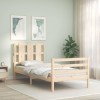 Cadru Pat Gossi 100x200 cm Lemn Masiv cu Tablie - Pat Dormitor, Somiera Inclusa, Design Modern, Natural