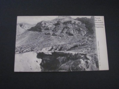 Imagine Puente del Inca, Ferrocarril Trasandino-Carte Poștală Chile ,Necirculată(cel mai probabil din perioada 1910&amp;ndash;1930) foto