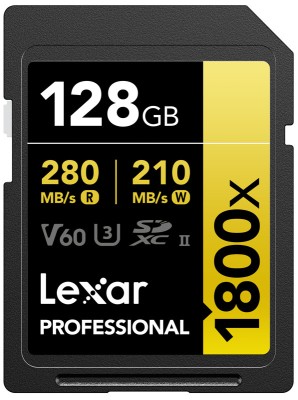 Lexar SDXC Pro 1800x U3 UHS-II R280/W210 (V60) 128GB foto