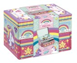 Set creativ DIY Decoreaza propria cutie de bijuterii cu unicorni, Totum