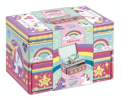 Set creativ DIY Decoreaza propria cutie de bijuterii cu unicorni foto