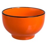 Bol Ceramic Portocaliu cu Margine Neagră, 600 ml, CMCLASS