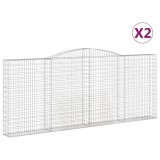 Cumpara ieftin Cosuri gabion arcuite 2 buc. 400x30x160/180 cm fier galvanizat