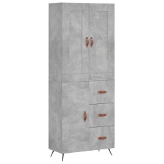 Dulap inalt, gri beton, 69,5x34x180, lemn compozit